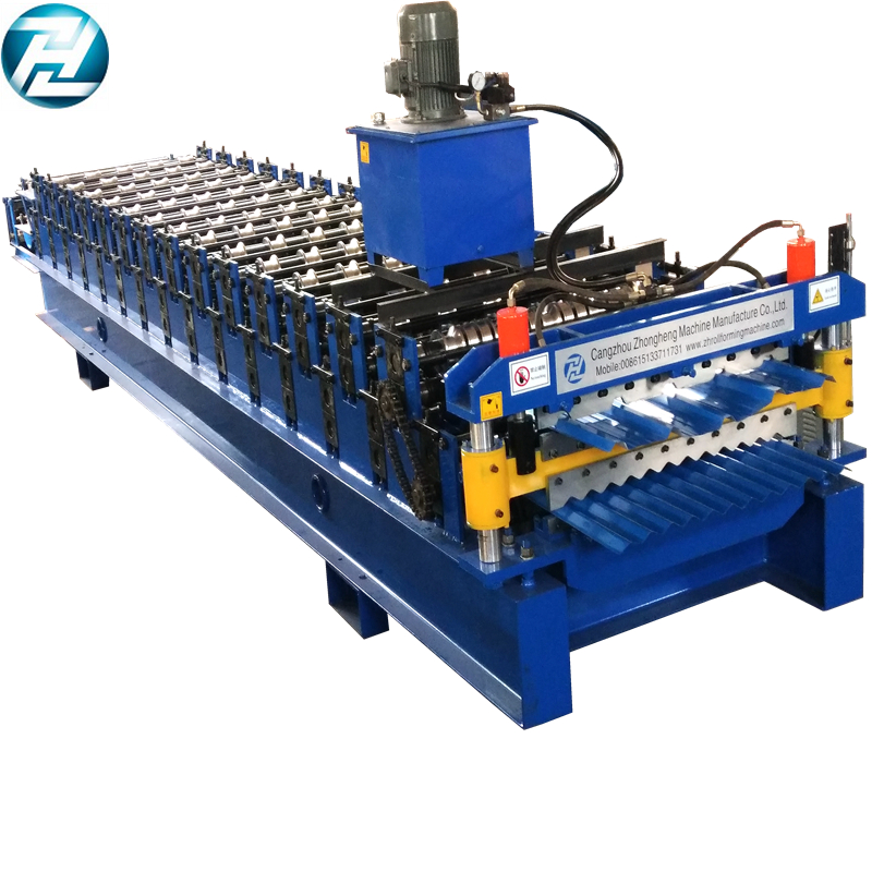 Double layer forming machine for trapezoidal and corrugated sheet