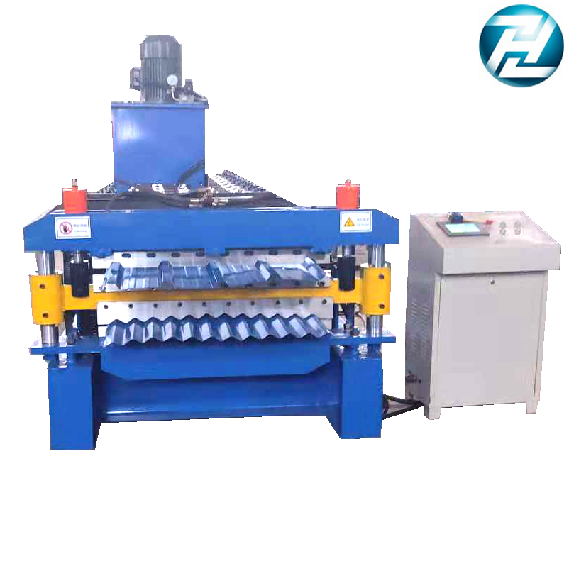 Double layer forming machine for trapezoidal and corrugated sheet