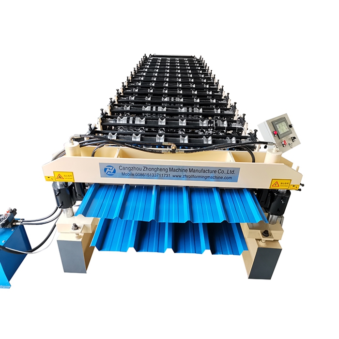 High speed 1000 / 890 double deck roll forming machine with motor cutting 