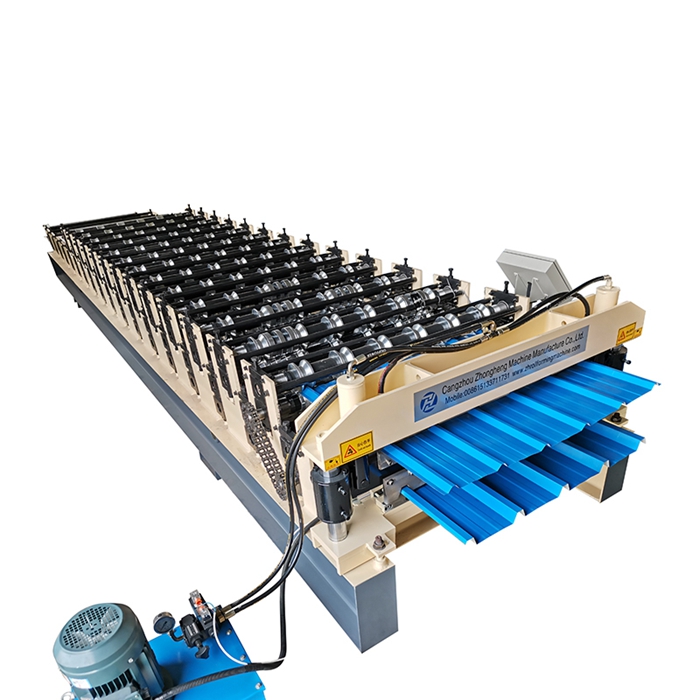 High speed 1000 / 890 double deck roll forming machine with motor cutting 