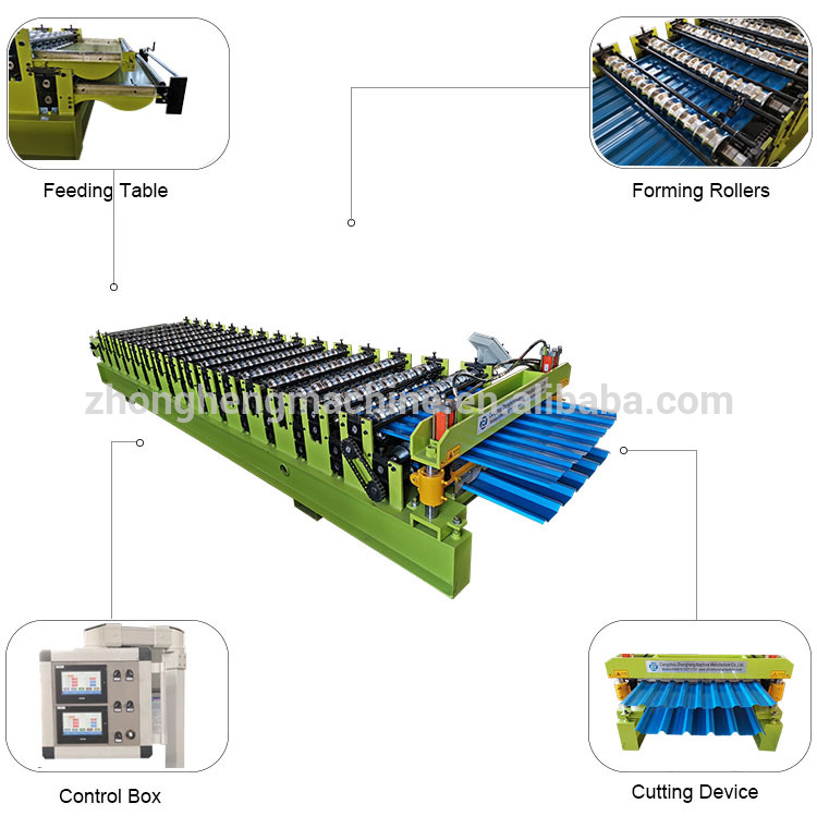 Multi profiles double layer roll forming machine PV4 Tr Double deck roofing sheet forming machine/tr roof sheet making machine