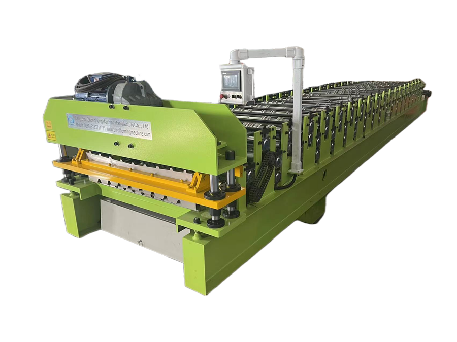 High speed 1000 / 890 double deck roll forming machine with motor cutting 