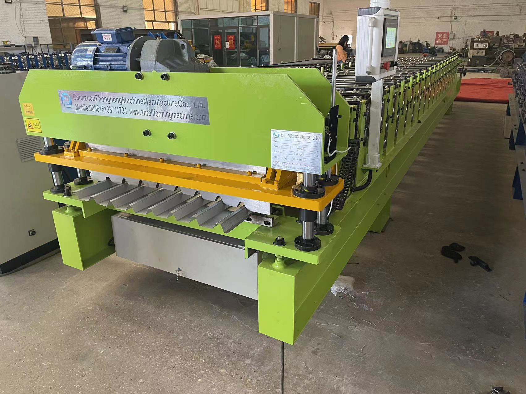 High speed 1000 / 890 double deck roll forming machine with motor cutting 