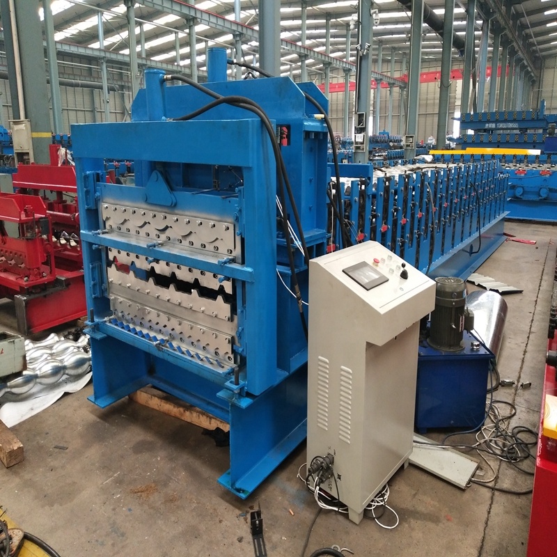 3-in-1 Automatic color steel glazed roof tile metal forming machine