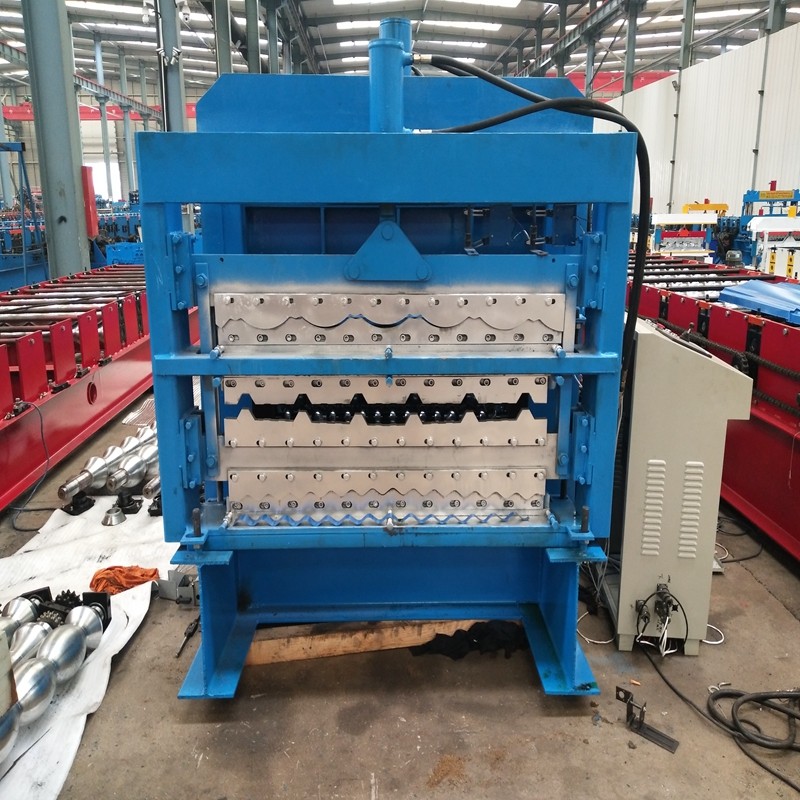 3-in-1 Automatic color steel glazed roof tile metal forming machine