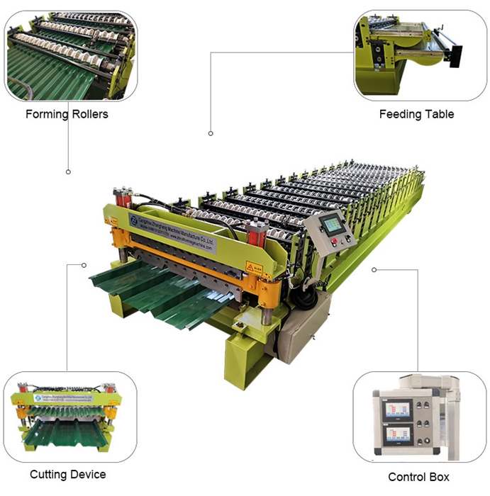 PV4 and corrugated sheet double layer roll forming machine