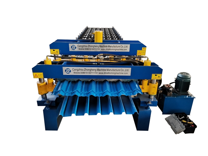 Double layer glazed tile roll forming machine